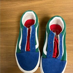 Vans Kids Sneakers in Blue, Green, and Red